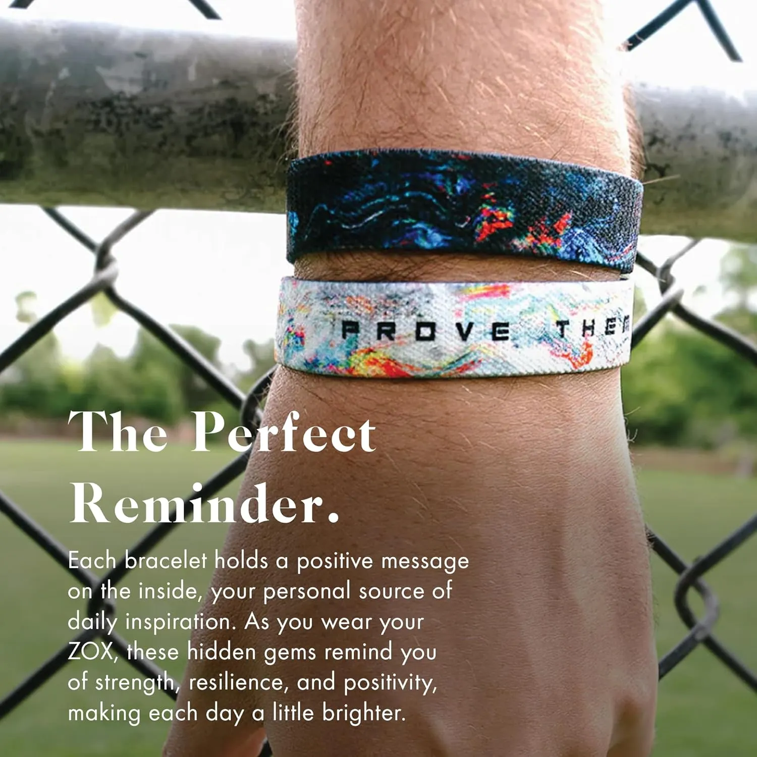 ZOX Bracelets  Stretchy Elastic Band with Motivational Affirmations and Beautiful Artwork, Great Wristband Gift for Men & Women of All Ages