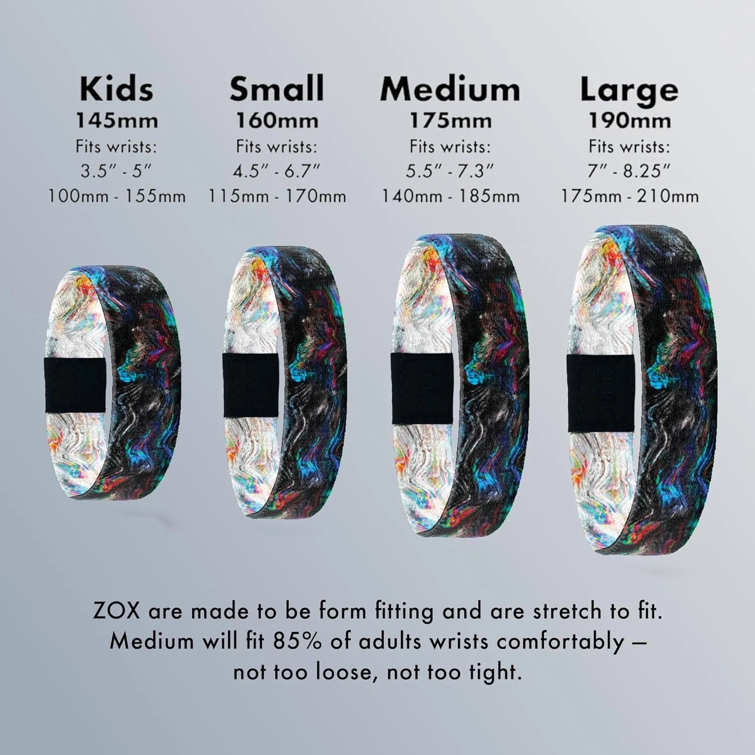 ZOX Bracelets  Stretchy Elastic Band with Motivational Affirmations and Beautiful Artwork, Great Wristband Gift for Men & Women of All Ages