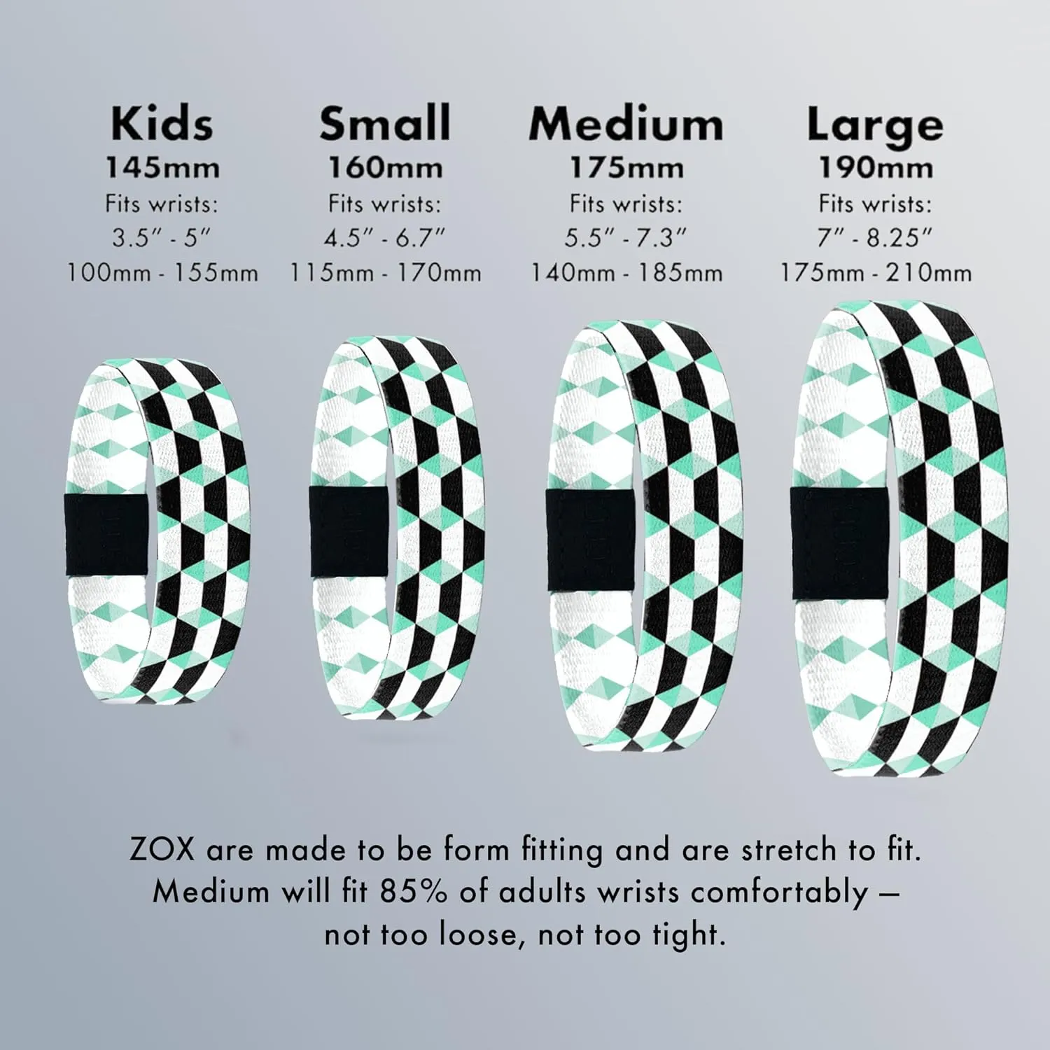 ZOX Bracelets  Stretchy Elastic Band with Motivational Affirmations and Beautiful Artwork, Great Wristband Gift for Men & Women of All Ages