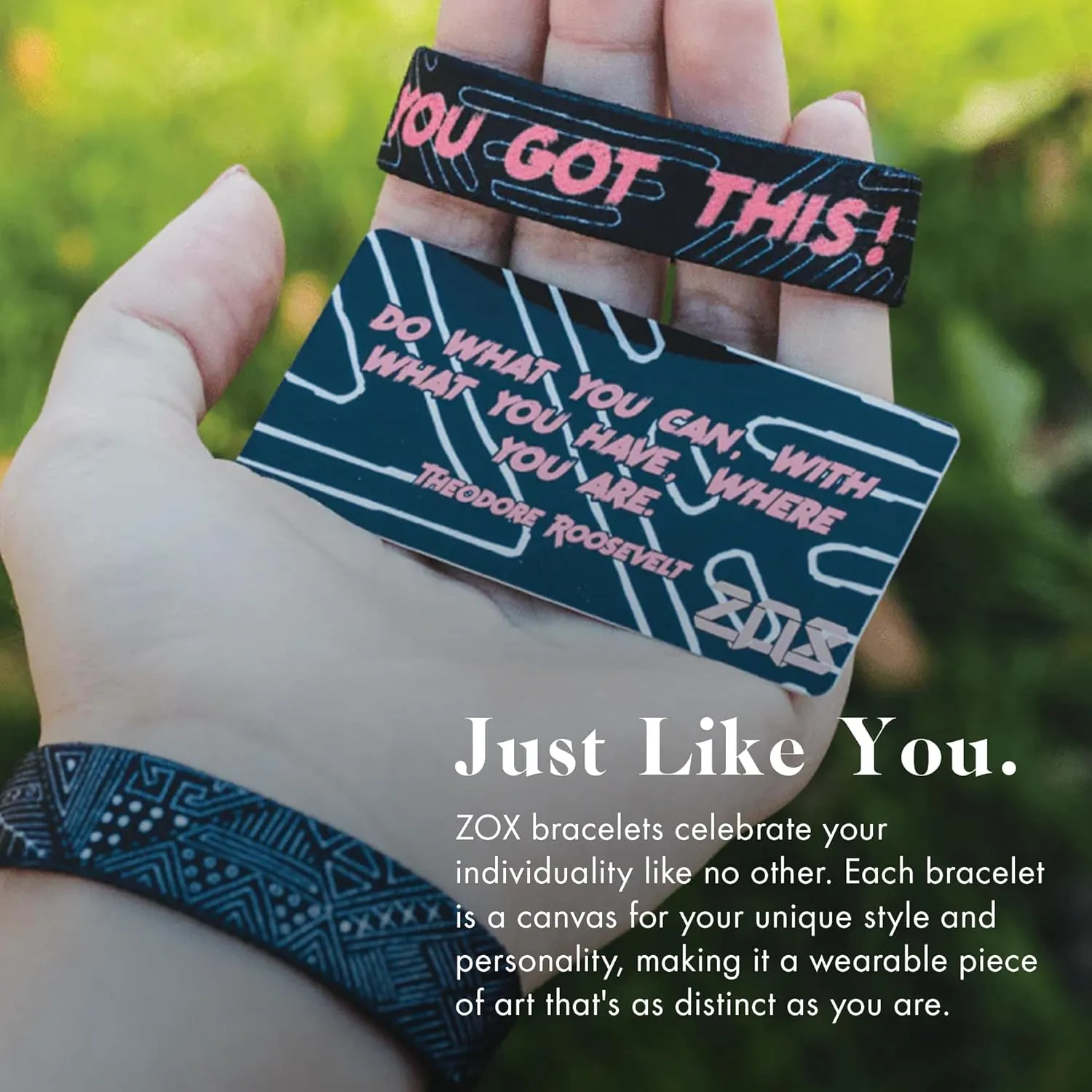 ZOX Bracelets  Stretchy Elastic Band with Motivational Affirmations and Beautiful Artwork, Great Wristband Gift for Men & Women of All Ages