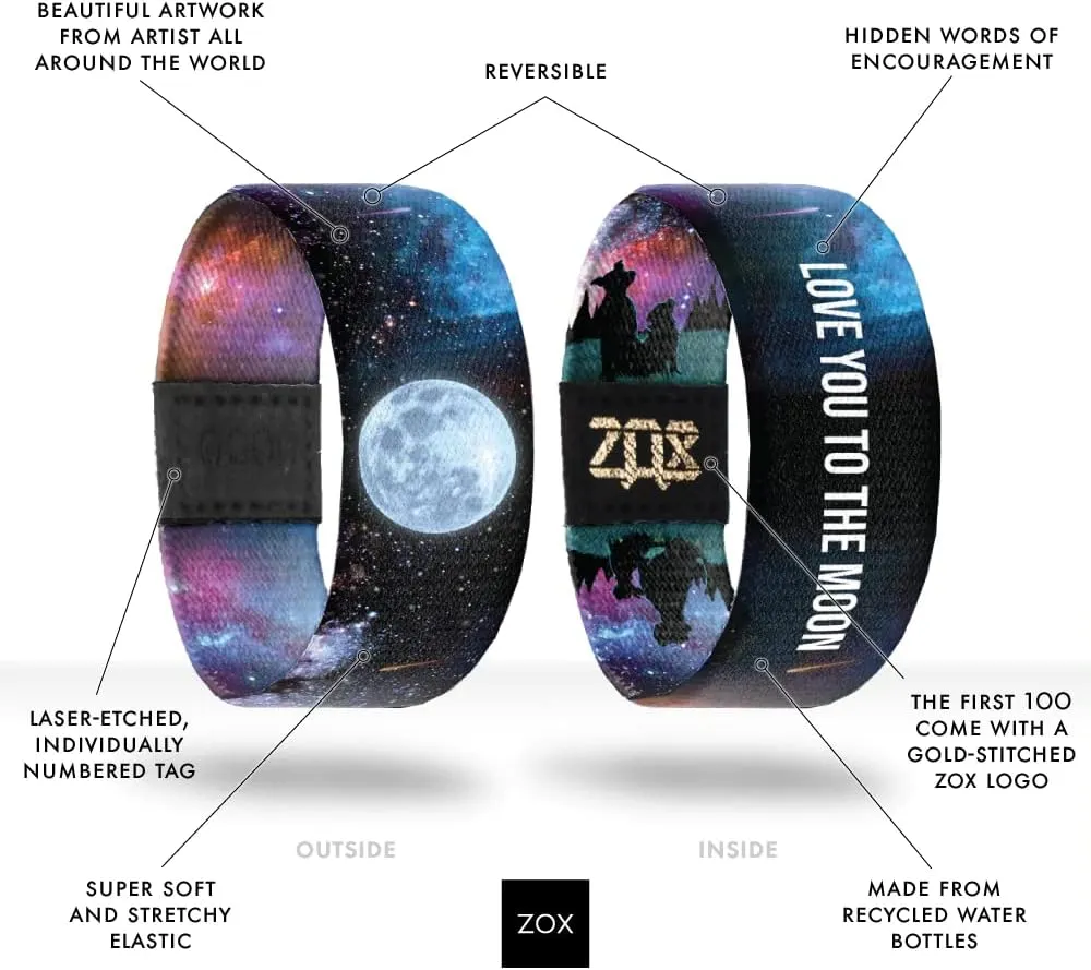ZOX Bracelets  Stretchy Elastic Band with Motivational Affirmations and Beautiful Artwork, Great Wristband Gift for Men & Women of All Ages