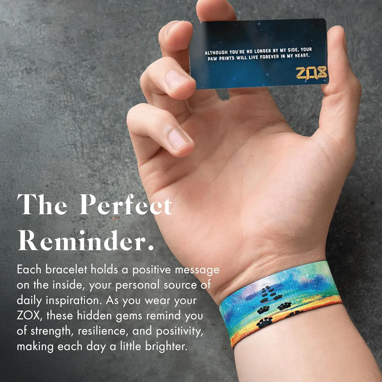 ZOX Bracelets  Stretchy Elastic Band with Motivational Affirmations and Beautiful Artwork, Great Wristband Gift for Men & Women of All Ages