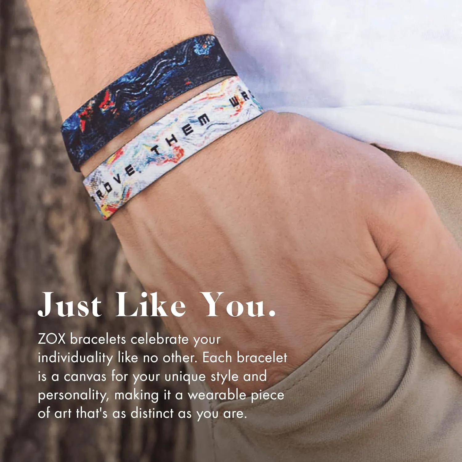 ZOX Bracelets  Stretchy Elastic Band with Motivational Affirmations and Beautiful Artwork, Great Wristband Gift for Men & Women of All Ages