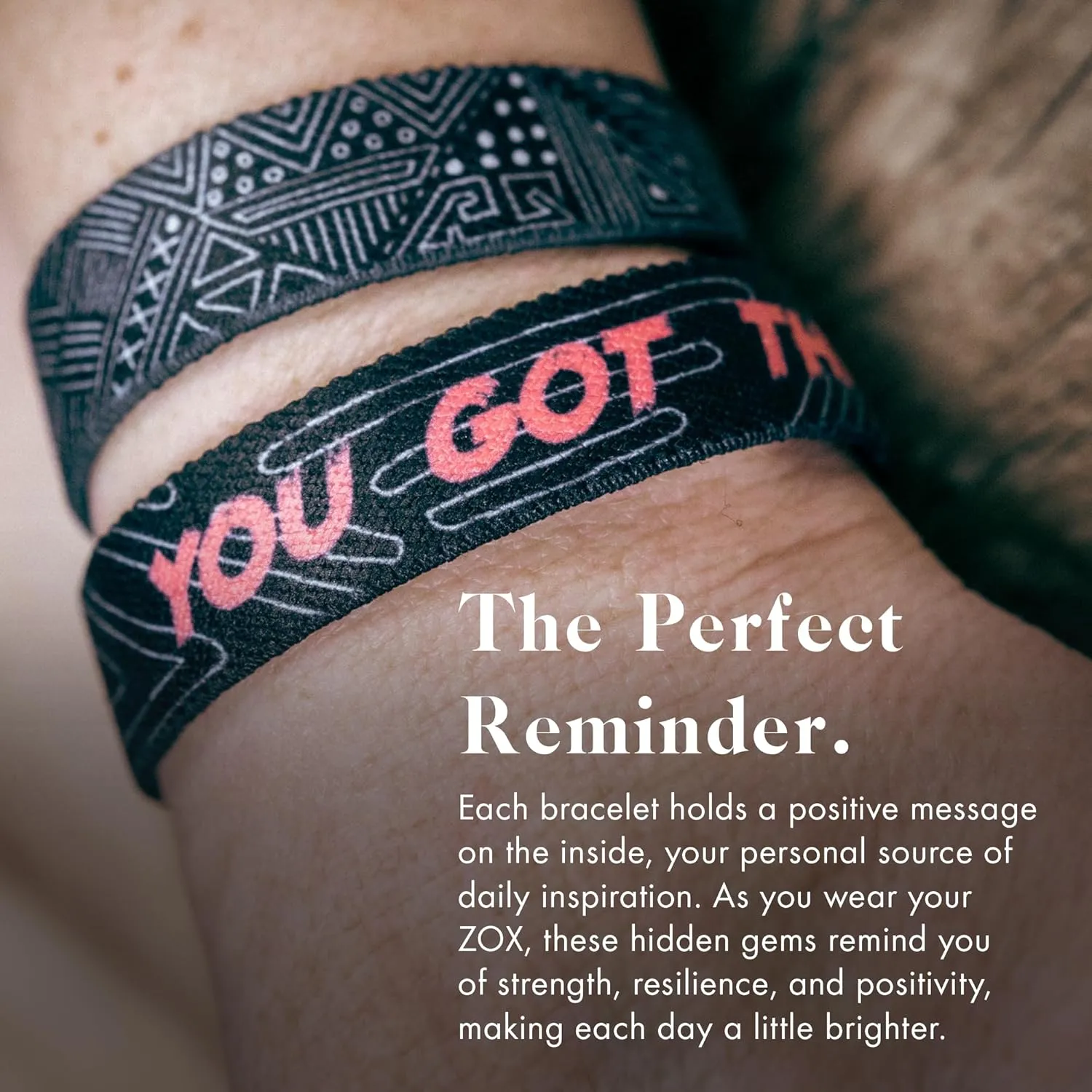 ZOX Bracelets  Stretchy Elastic Band with Motivational Affirmations and Beautiful Artwork, Great Wristband Gift for Men & Women of All Ages