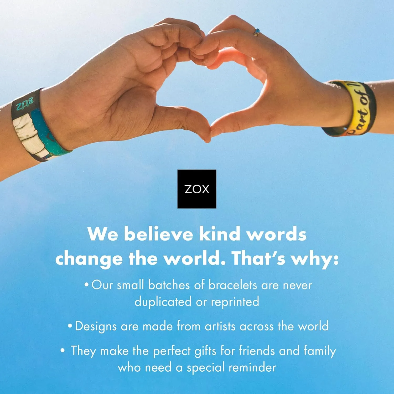 ZOX Bracelets  Stretchy Elastic Band with Motivational Affirmations and Beautiful Artwork, Great Wristband Gift for Men & Women of All Ages