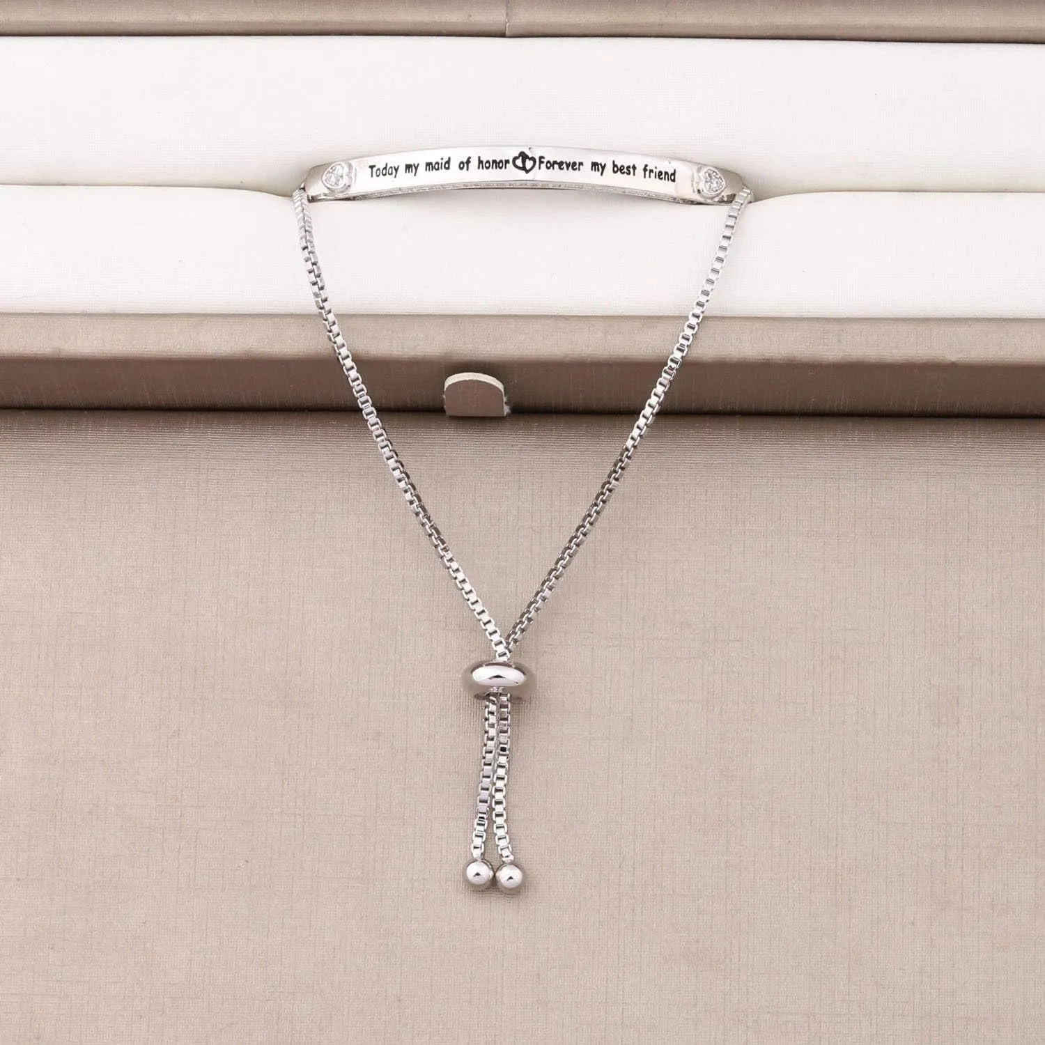 Zuo Bao Wedding Jewelry Maid of Honor Gift Today My Maid of Honor Forever My Best Friend Sister Bracelet Wedding Proposal Gift for Bridesmaid Flower Girl