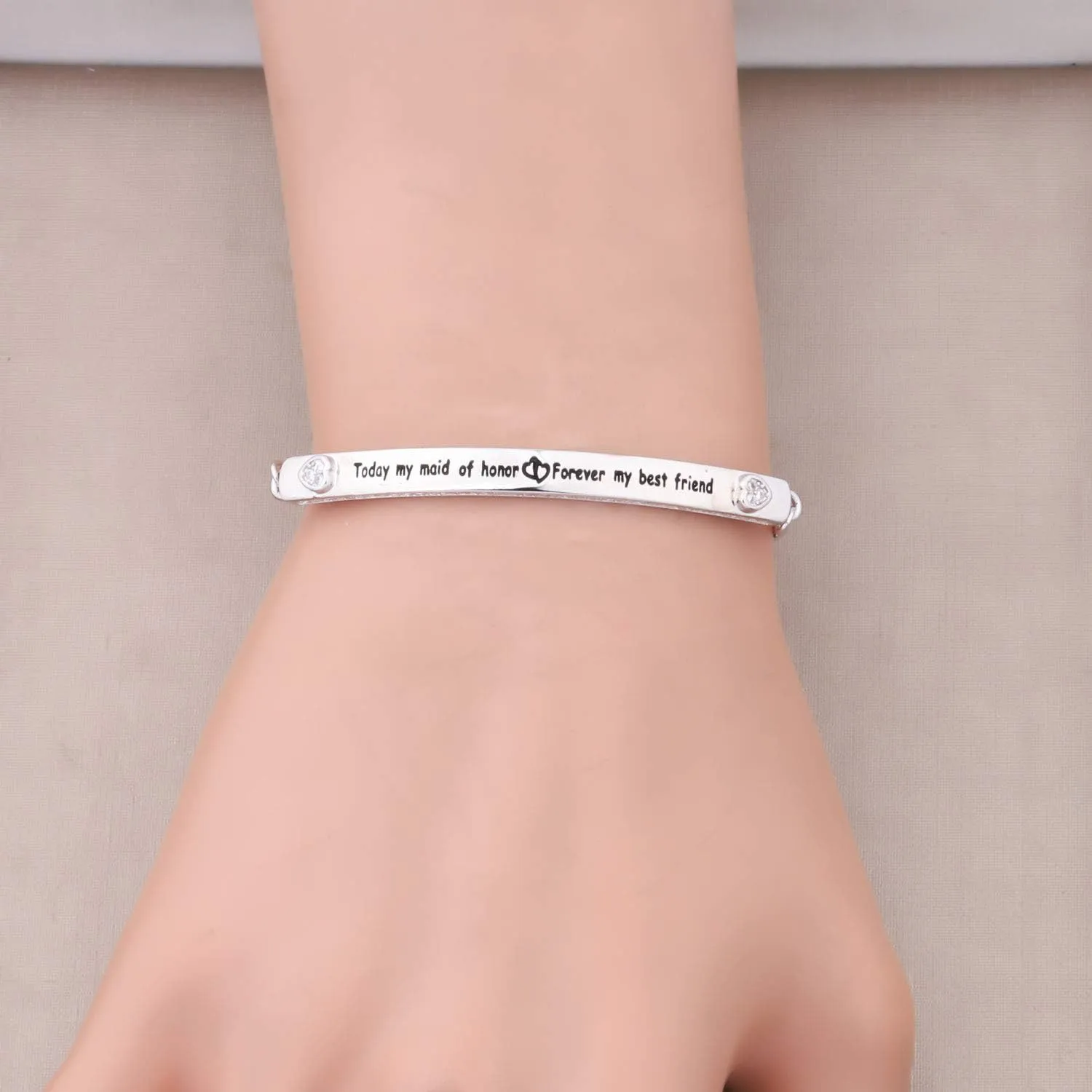 Zuo Bao Wedding Jewelry Maid of Honor Gift Today My Maid of Honor Forever My Best Friend Sister Bracelet Wedding Proposal Gift for Bridesmaid Flower Girl